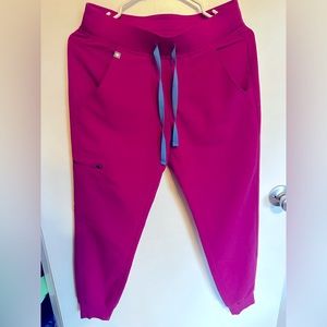 FIGS jogger scrub pants. Size XSP. Color= raspberry sorbet - discontinued